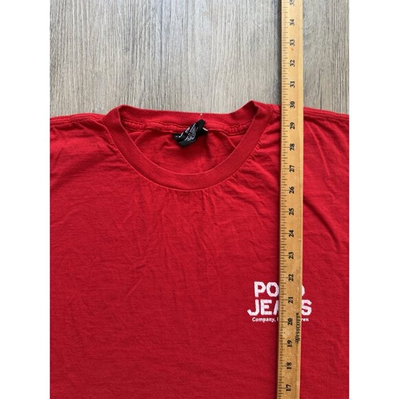 Vintage Y2K Polo Jean Ralph Lauren Coconut Art Logo Red Shirt XL Streetwear Hype - Picture 7 of 7